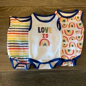 Gay pride baby tank top- set of 3